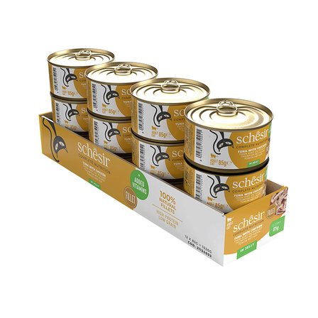 Schesir Jelly Ton Balıklı ve Tavuklu Yetişkin Kedi Konservesi 85 Gr 12'li Paket