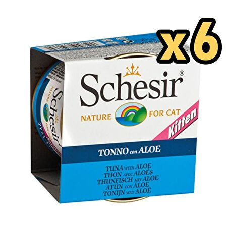 Schesir Kitten Ton Balıklı Ve Aloe Veralı Yavru Kedi Maması 85 gr x 6 Adet