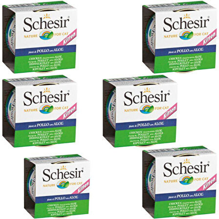 Schesir Nature Yavru Kedi Yaş Mama Tavuklu Ve Aloe Veralı 85 gr X 6 ADET