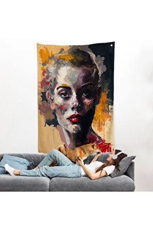 Soyut Kadın Duvar Örtüsü-8005