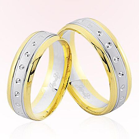 Sarı Beyaz Altın Alyans 8006