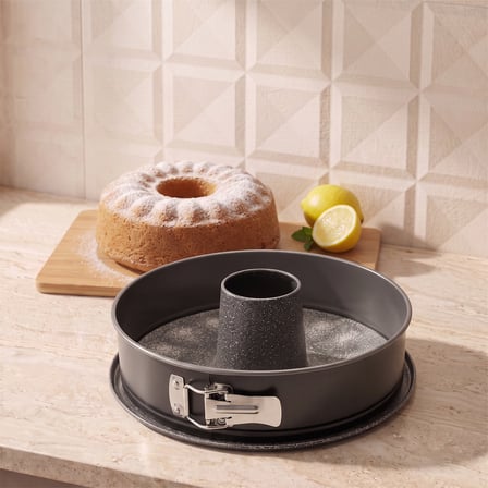 Guardini Borulu Kelepçeli Kek Kalıbı Granit Gri 26 cm
