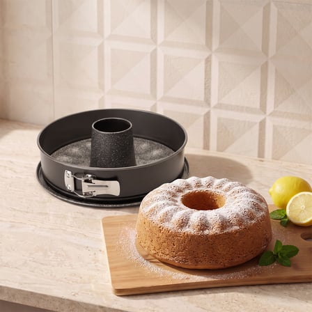 Guardini Borulu Kelepçeli Kek Kalıbı Granit Gri 26 cm