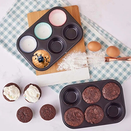 Guardini Gardenıa 6lı Muffin Kek Kalıbı Kağıtlı 27x18,5 Cm 06689907 