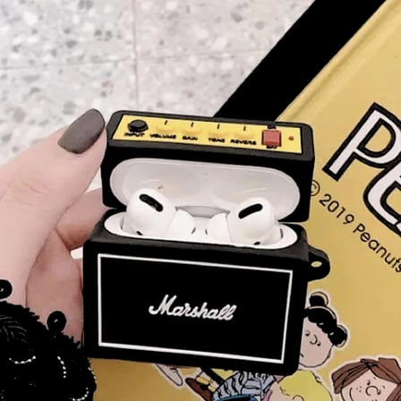 AirPods Pro 3. Nesil Uyumlu Figürlü Darbe Emici ve Koruyucu Silikon Kulaklık Kılıfı (Retro Hoparlör)