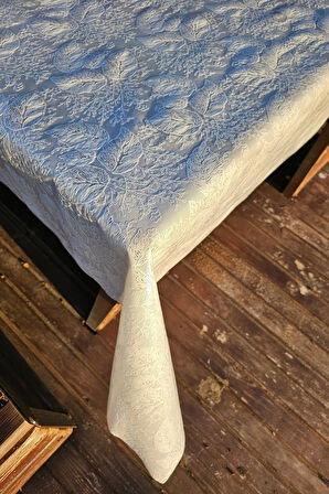 Hasır Lüx Pvc Kaplamalı Silinebilir Yaprak Desen Masa Örtüsü Su Geçirmez Lüks Muşamba Sofra Bezi