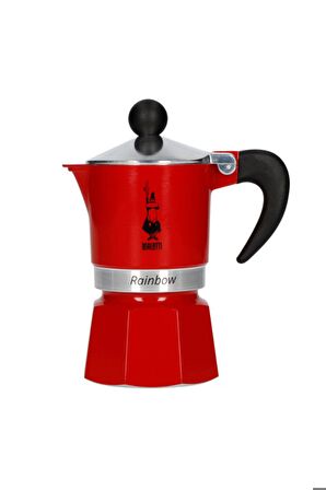 Rainbow Kırmızı Mokapot 6 Cup ( Rainbow 6 Cup Red Moka Pot)