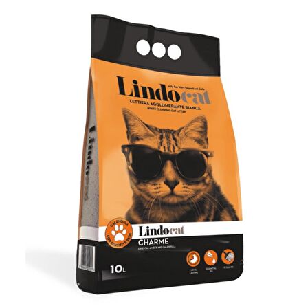 Lindocat Charme Aynısefalı ve Amber Kokulu Hassas Derili Kediler İçin Kedi Kumu 10 L