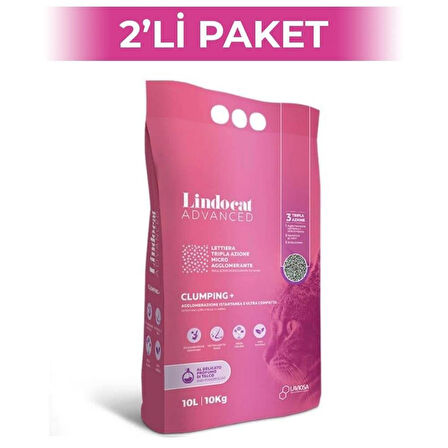 Lindo Cat Advanced Clumping+ Bebek Pudralı Gri Kedi Kumu 10 lt 2 Adet