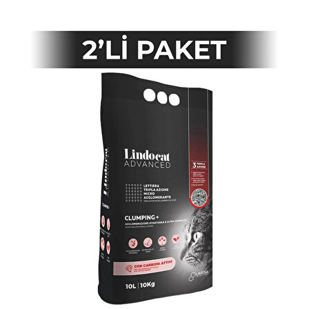 Lindocat Advanced Aktif Karbonlu Ekstra Topaklanan Kedi Kumu 10 kg 2 Adet