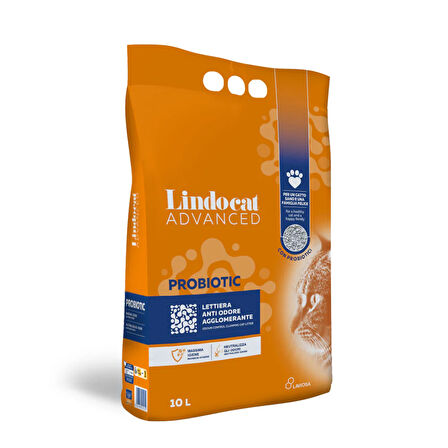 Lindocat Advanced Probiotic Bakteri Önleyici Topaklanan Kedi Kumu 10 lt
