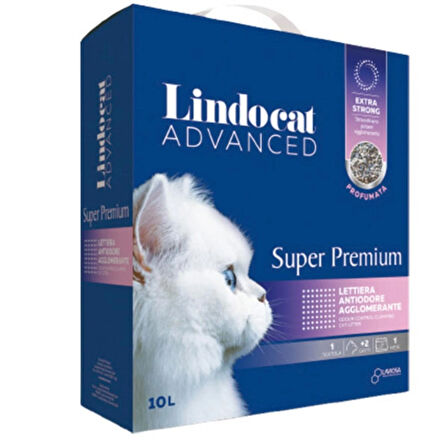Lindocat Advanced Super Premium Extra Güçlü Topaklanan Pudra Kokulu Kedi Kumu 10 lt