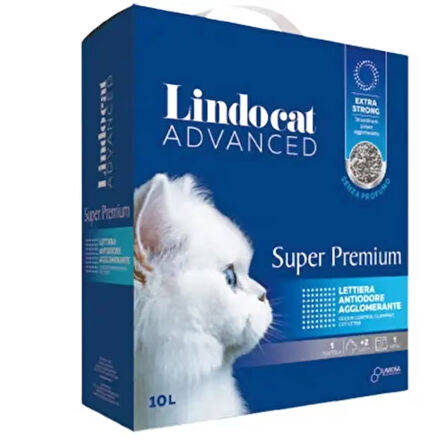 LindoCat Advanced Super Premium Extra Güçlü Topaklanan Kokusuz Kedi Kumu 10 lt 2'li