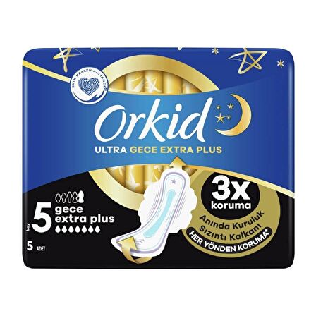 Orkid Ultra Gece Ekstra Plus (Boy 5) 5 adet Hijyenik Ped