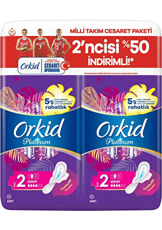 Orkid Platinum Hijyenik Ped Uzun 40 lı Cesaret Paketi (3*40=120 Adet)
