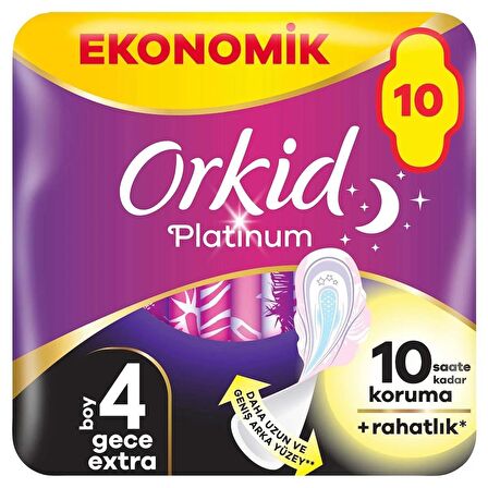 Orkid Platinum Gece Ekstra (Boy 4) 10 adet Hijyenik Ped