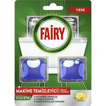 Fairy Bulaşık Makinesi Temizleyici, Kolay Temizlik, Limon Kokulu, 2 Kapsül