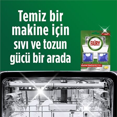 Fairy Bulaşık Makinesi Temizleyici, Kolay Temizlik, Limon Kokulu, 2 Kapsül