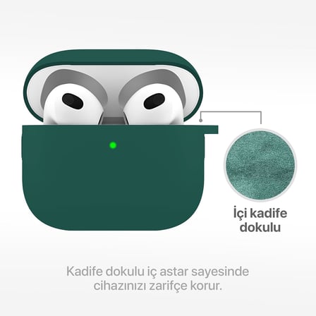 Airpods 3 Lansman Silikon Kılıf (Yeşil)