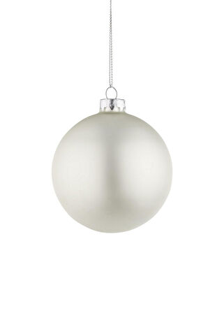 Mat Beyaz GL Yılbaşı Topu 10 cm