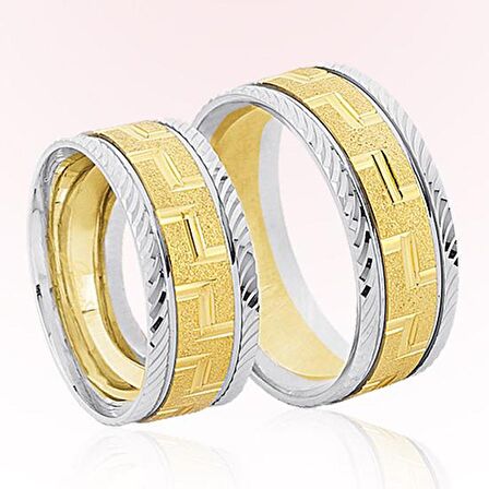 Sarı Beyaz Altın Alyans 8007