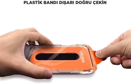 iPhone 15 İle Uyumlu Ekran Koruyucu Point Hizalama Aparatlı Takılırken Camın Altında Kesinlikle Toz Bırakmayan Darbelere Karşı Ekstra Dayanıklı Temperli Kırılmaz Cam Koruma