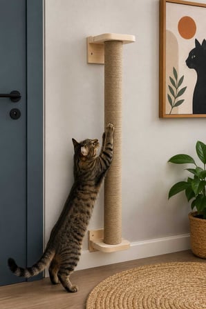 Reyo Narım Asılabilir Duvara Monteli Kedi Tırmalama Tahtası Duvara Monteli Tırmalama Kulesi Jüt İp