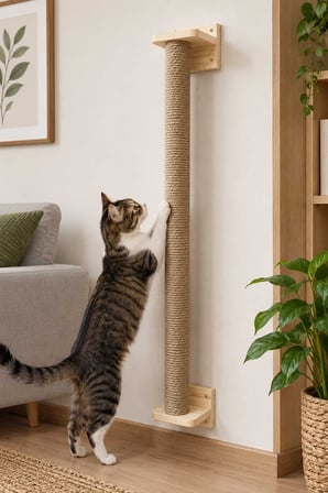 Reyo Narım Asılabilir Duvara Monteli Kedi Tırmalama Tahtası Duvara Monteli Tırmalama Kulesi Jüt İp
