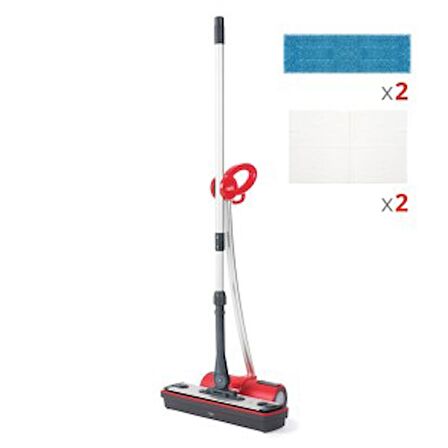 Polti Moppy Red 1500 W Kablosuz Buharlı Paspas, Kırmızı