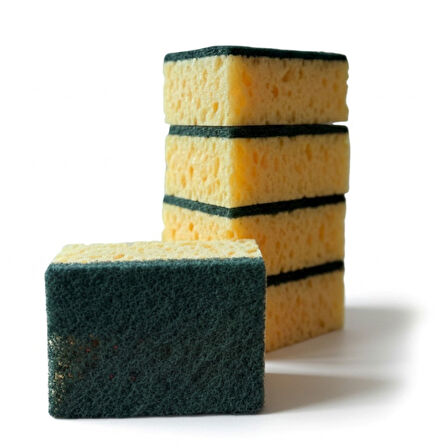 Technow Softtex Çift Taraflı  Çizmez  Ekonomik Mercan Bulaşık Sünger 4 Adet