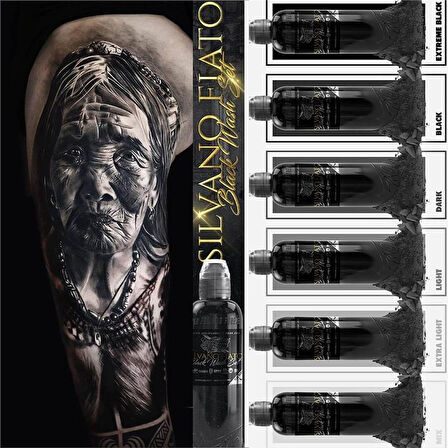 Silvano Fiato Black Wash 6'lı Dövme Boyası Seti - World Famous Ink Dövme Boyası - 1oz/30ml