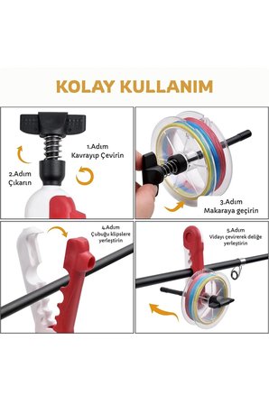 Taşınabilir Olta Misina Sarıcı–Evrensel Makara Hattı Sarma Aparatı–Balıkçılık Ekipmanı