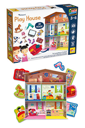 Çocuklar İçin Montessori 3D Ev Yapım ve Yerleştirme Oyunu Seti