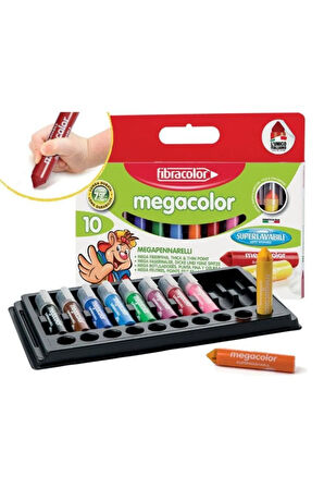 Megacolor Super Washable Su Bazlı Keçeli Kalem 10 Renk