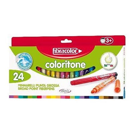 Fibracolor Coloritone Kalın Uçlu Keçeli Kalem 24 Renk