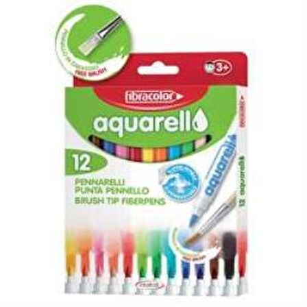 Fibracolor Aqurello Aquarell Keçeli Kalem 12li