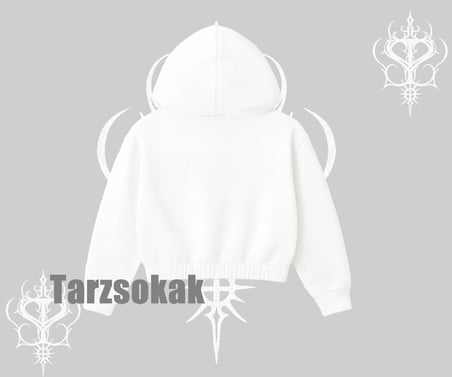 Kapşonlu Crop Sweatshirt Do You Want Play With Me Anime Kız Baskılı
