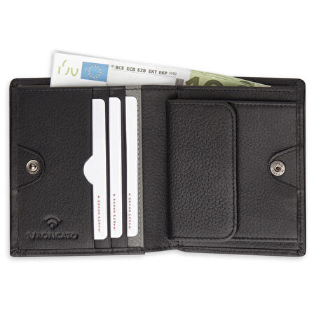 Tanımsız  Erkek Cüzdan & Kartlık 41241401 Roncato Alaska Small Wallet With With Coins Pocket Black