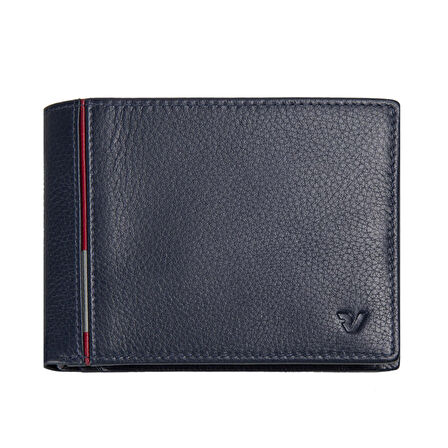 Erkek Cüzdan & Kartlık 41263323 Roncato Boston Small Horizontal Wallet With Coins Pocket Navy Blue