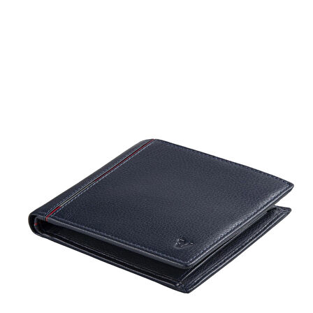 Erkek Cüzdan & Kartlık 41263323 Roncato Boston Small Horizontal Wallet With Coins Pocket Navy Blue