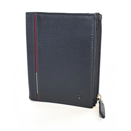 Erkek Cüzdan & Kartlık 41263523 Roncato Boston Flat Wallet With Zipper Navy Blue