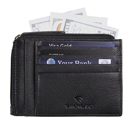 Erkek Cüzdan & Kartlık 41263801 Roncato Boston Credit Card Holder With Zipper Black