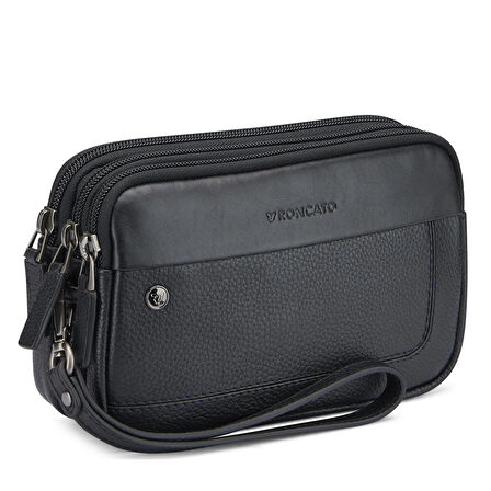 Tanımsız  Erkek El Çantası 41242301 Roncato Alaska Pouch 3 Compartments 21X12X7 Black