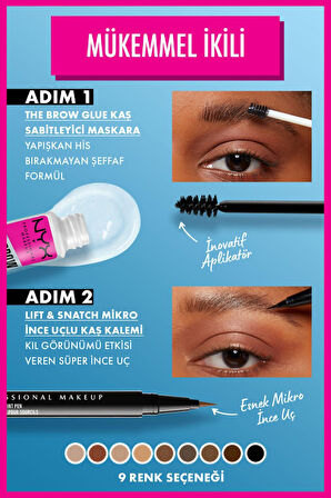 NYX Professional Makeup The Brow Glue Instant Brow Styler - Şeffaf Kaş Sabitleyici Maskara