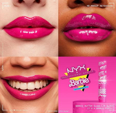 NYX Professional Makeup Barbie Butter Gloss Dudak Parlatıcısı, It's a Barbie Party, Pembe