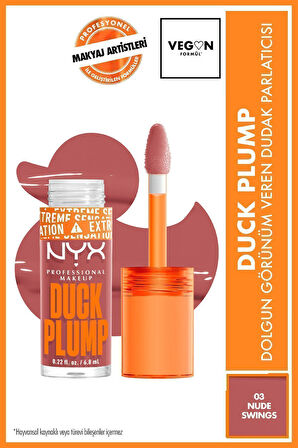 NYX Professional Makeup Duck Plump Dolgun Görünüm Veren Dudak Parlatıcısı - 03 Nude Swings