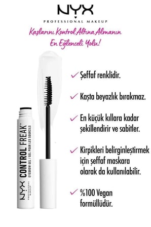 NYX Professional Makeup Kaş Sabitleme Jeli - Control Freak Eyebrow Gel Clear