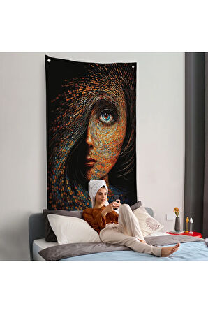 Mavi Gözlü Soyut Kadın Tanlosu-8008