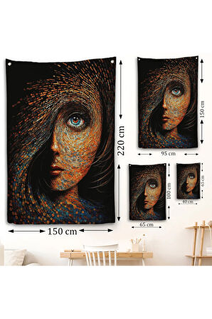 Mavi Gözlü Soyut Kadın Tanlosu-8008