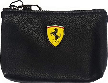 Ferrari Deri Bozuk Para Cüzdanı Scuderia Ferrari Siyah